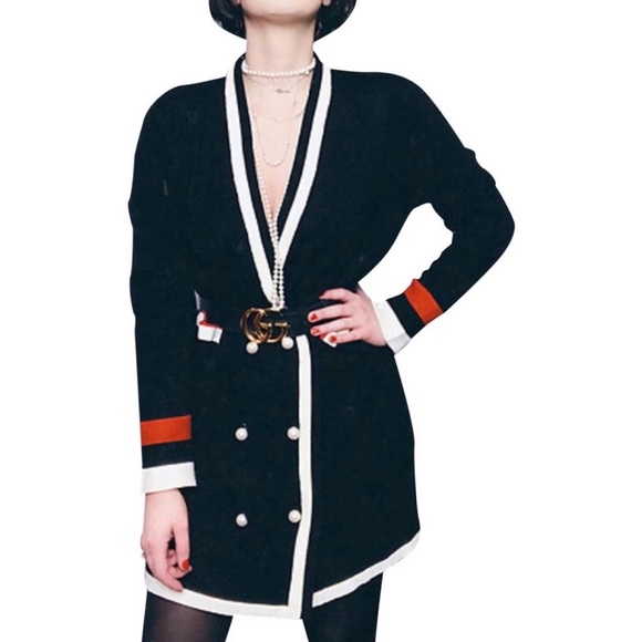 Zara Black Pearl Cardigan w contrast stripe - Picture 2 of 6